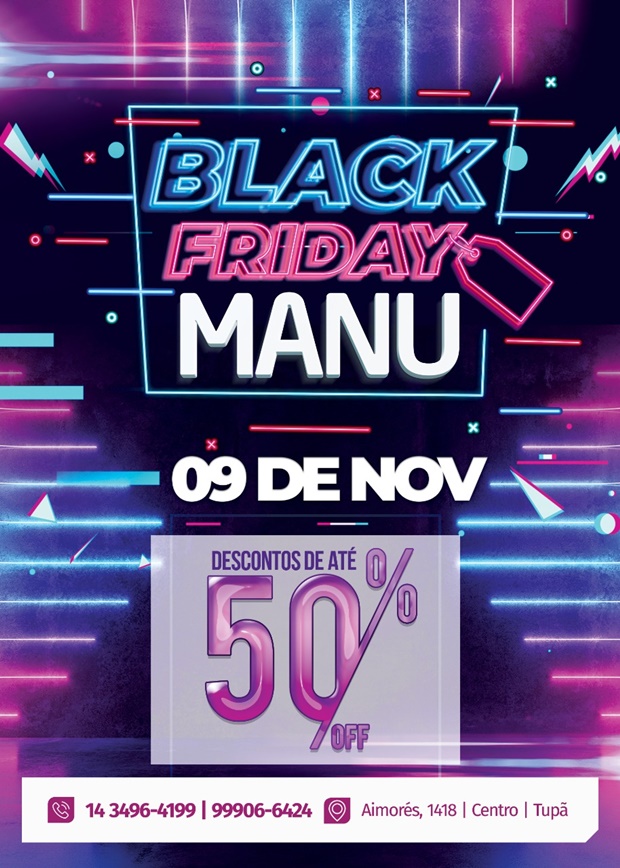 Manu Modas entra no clima da Black Friday: peças com até 50% de desconto