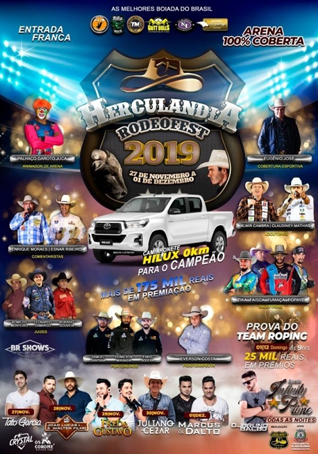Começa quarta-feira o 3º Herculândia Rodeo Fest, maior premiação em touros do Brasil