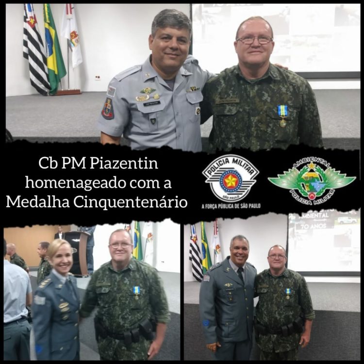 Policial Ambiental de Tupã recebe medalha  Cinquentenário do Policiamento Florestal 