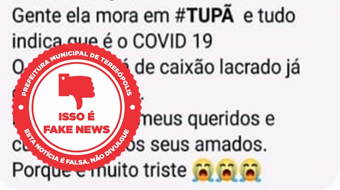 Print que circula nas redes sociais