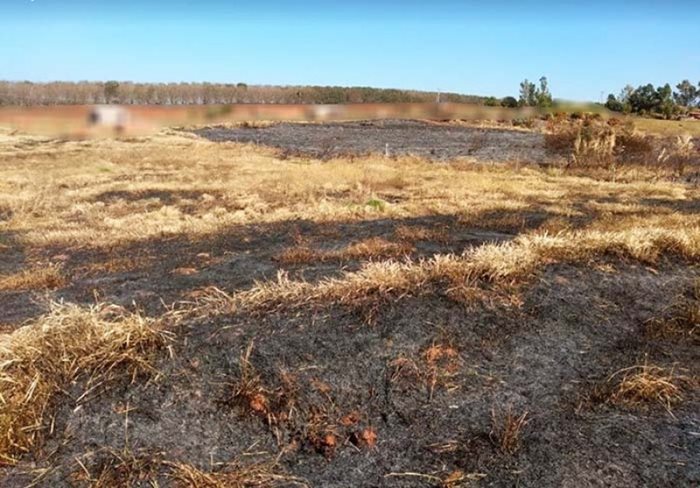 A equipe foi acionada para fazer atendimento de foco de incêndio registrado pelo Satélite NPP – 375