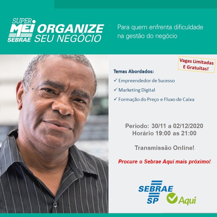 Sebrae Aqui oferece curso de organização gratuito para empreendedores.