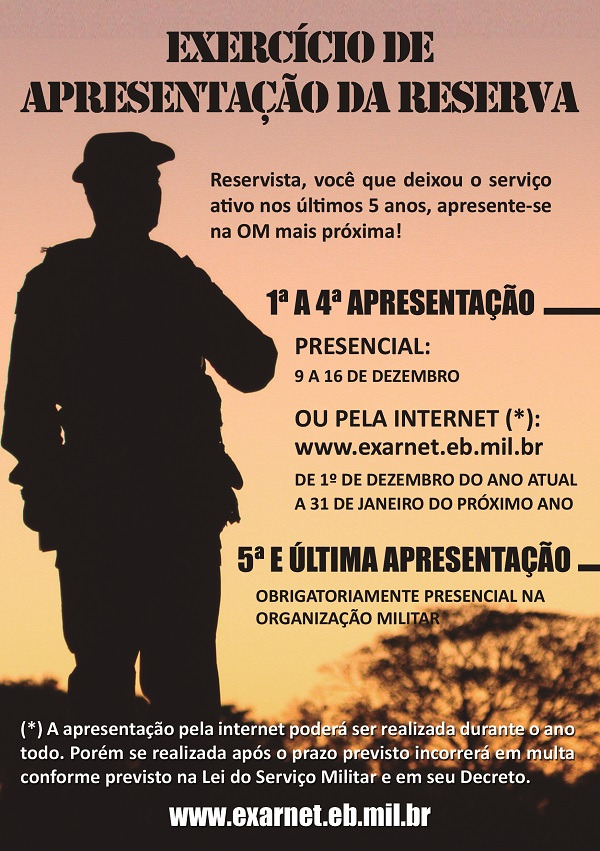 Cidadãos há menos de 5 anos na reserva poderão se apresentar on-line.