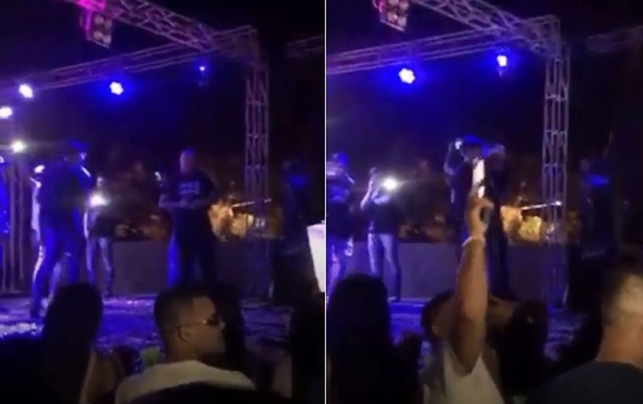 Rapaz segura o que parece ser uma arma em festa em Tupã
