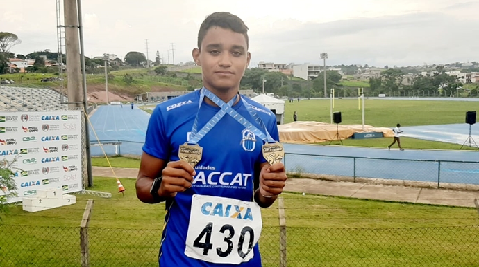 Atleta Gustavo Felipe Rosa Bueno da Costa, de 15 anos.