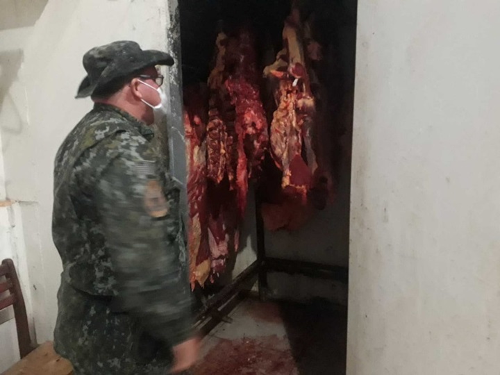 Polícia Ambiental constatou corte e armazenamento ilegal de carnes em Tupã — Foto: Polícia Ambiental/Divulgação