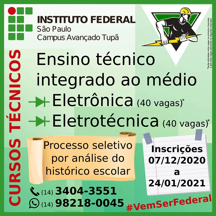 Instituto Federal de Tupã já está com inscrições abertas