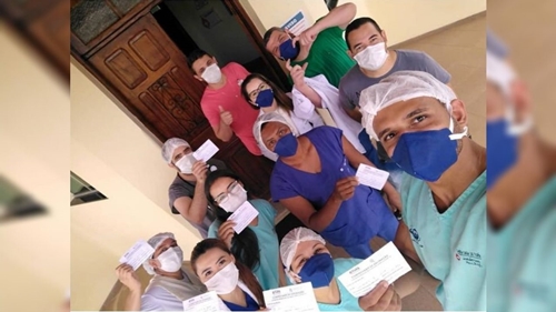  Sentimento de esperança e gratidão , profissionais relatam experiência de serem vacinados contra a Covid-19, em Tupã. Foto: Redes Sociais.