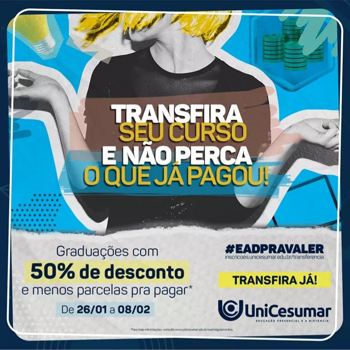 A promoção é válida para inscrições realizadas entre 26 de janeiro e 08 de fevereiro.