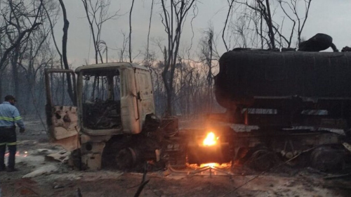 Tanque de caminhão-pipa explode em Lins — Foto: Nota Tv /Divulgação