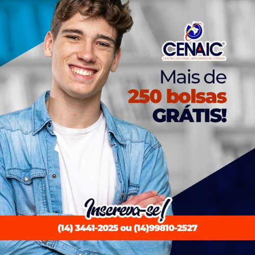 Cenaic de Tupã abre inscrições para concurso de bolsa 100% para qualquer curso