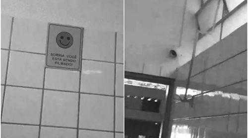 Câmera foi instalada em banheiro de escola em Araçatuba (SP) — Foto: Arquivo pessoal