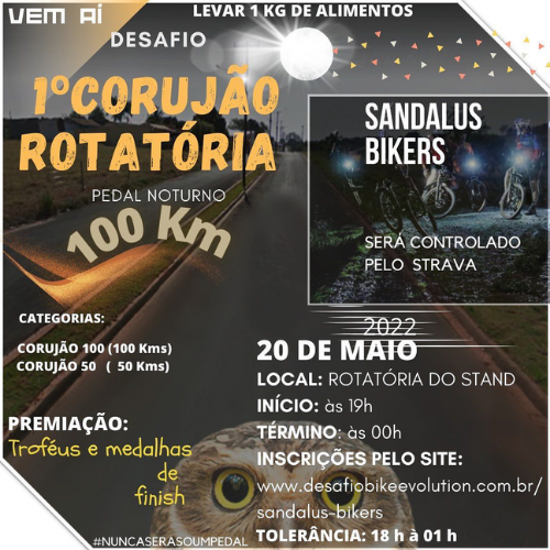Desafio Corujão Bike promove o esporte e a solidariedade em Tupã - Foto: Redes Sociais.