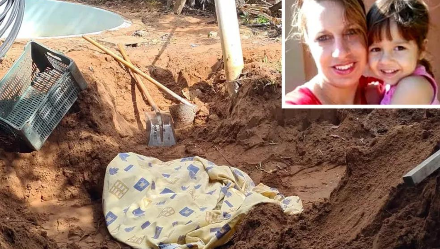 Mãe e filha foram encontradas enterradas no quintal de casa em Pompeia — Foto: Divulgação