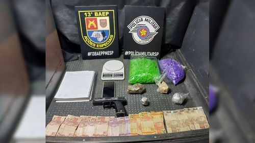 Jovem de 17 anos é detido com drogas, dinheiro e arma de fogo em Tupã - Foto: Cedida