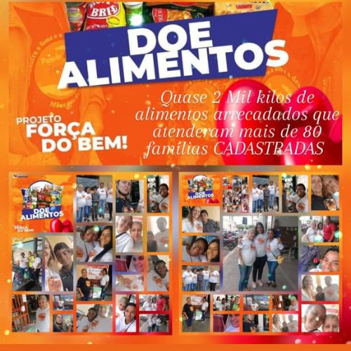 Projeto Força do Bem arrecada quase 2 toneladas de alimentos neste fim de semana (Foto/Cedida)