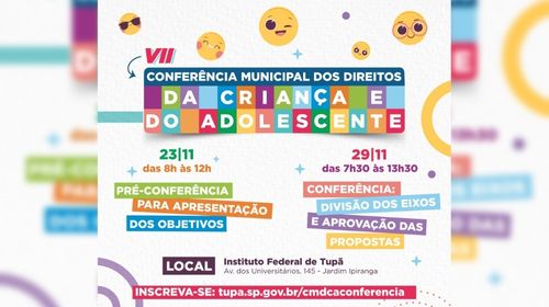 CMDCA convida para Conferência Municipal pelos Direitos da Criança e do Adolescente (Foto/Cedida)