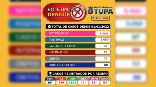 Tupã registrou cinco casos positivos de dengue na última semana (Foto/Divulgação)