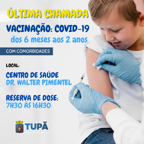 Saúde emite última chamada para vacinação de crianças com comorbidades (Foto/Divulgação)